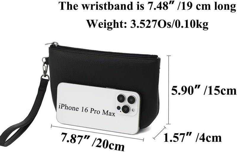 BBORGDC Small Wristlet Wallets for Women, Zip Clutch Bag with Wristlet Pouch, 3-Zipper Original Design - Image 2